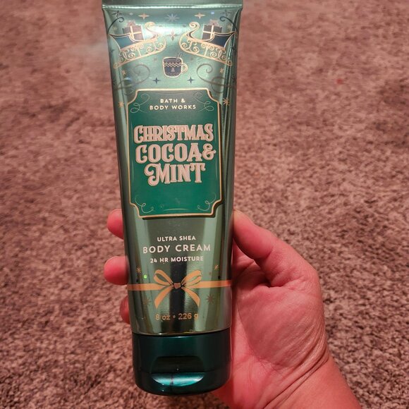 NEW Christmas Cocoa Mint Bath & Body Works Body Cream Lotion 8oz retired Scent - Picture 1 of 3